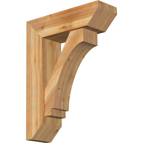 Ekena Millwork Imperial Slat Rough Sawn Bracket w/ Offset Brace, Western Red Cedar, 8"W x 26"D x 34"H BKT0806X26X34IMP06RWR - main